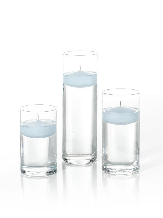 12 Floating Candles and Cylinder Vases - Image 4