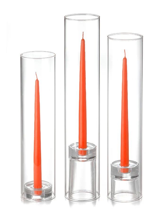 12 Taper Candles, 12 Glass Chimneys and 12 Glass Taper Holders - Image 30