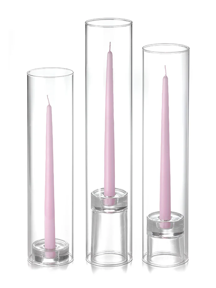 12 Taper Candles, 12 Glass Chimneys and 12 Glass Taper Holders - Image 38