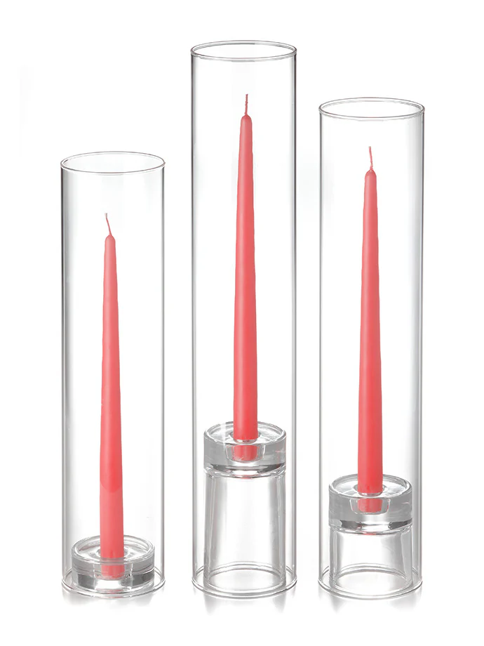 12 Taper Candles, 12 Glass Chimneys and 12 Glass Taper Holders - Image 40