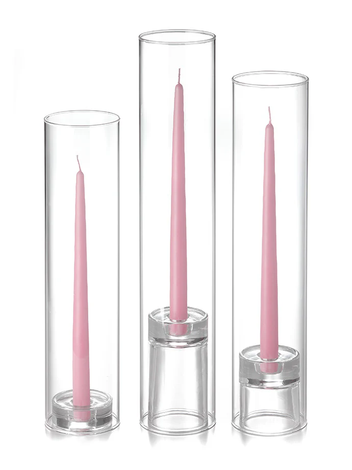 12 Taper Candles, 12 Glass Chimneys and 12 Glass Taper Holders - Image 7