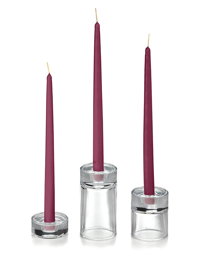 12 Taper Candles and 12 Glass Taper Holders - Image 10
