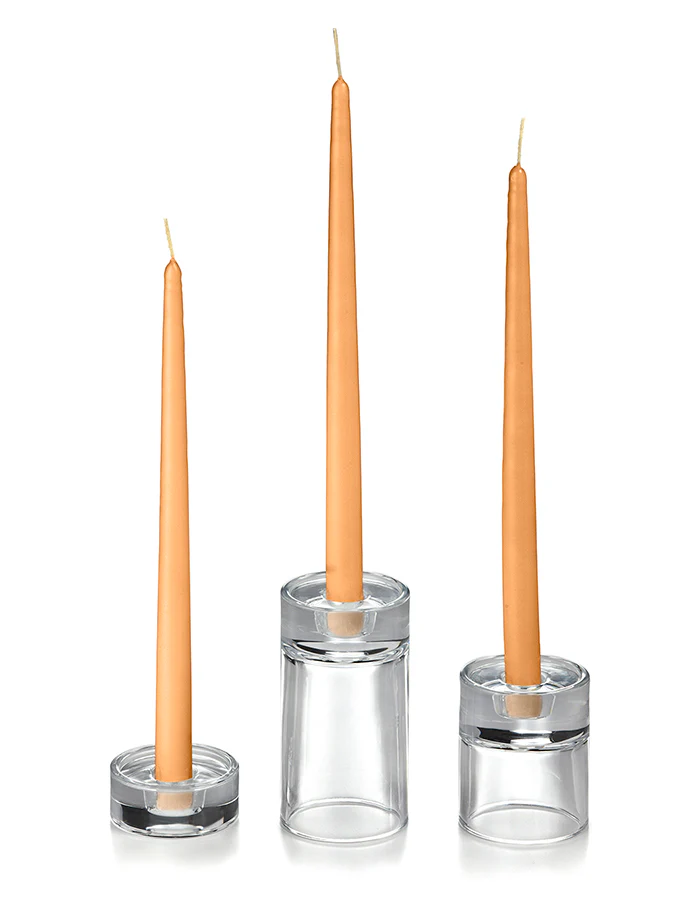 12 Taper Candles and 12 Glass Taper Holders - Image 13