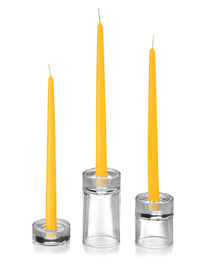 12 Taper Candles and 12 Glass Taper Holders - Image 16