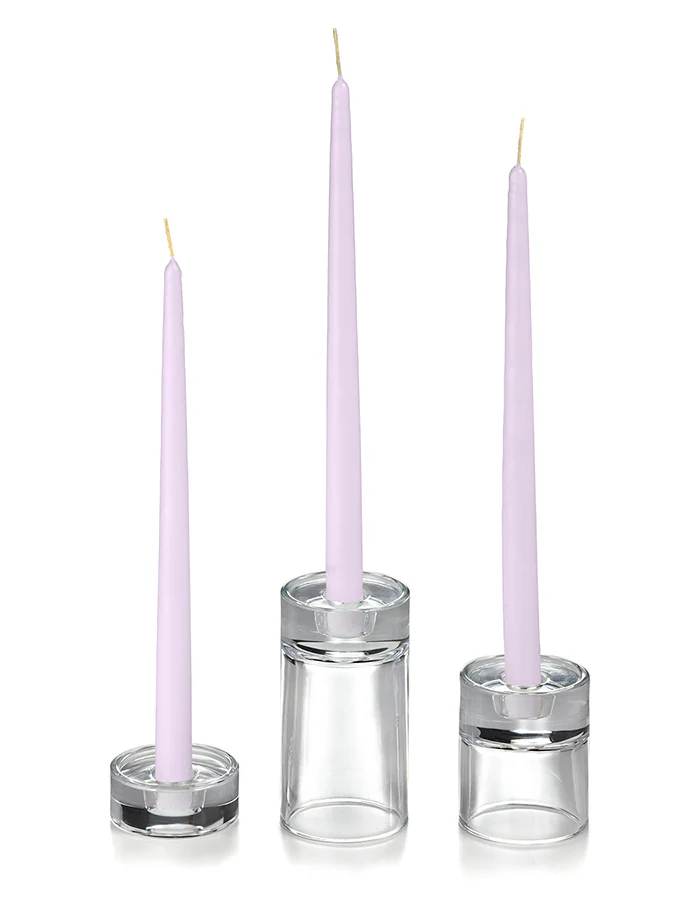 12 Taper Candles and 12 Glass Taper Holders - Image 19