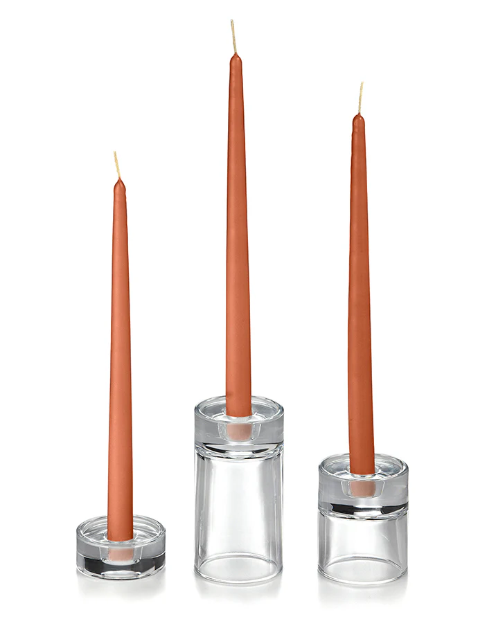 12 Taper Candles and 12 Glass Taper Holders - Image 22