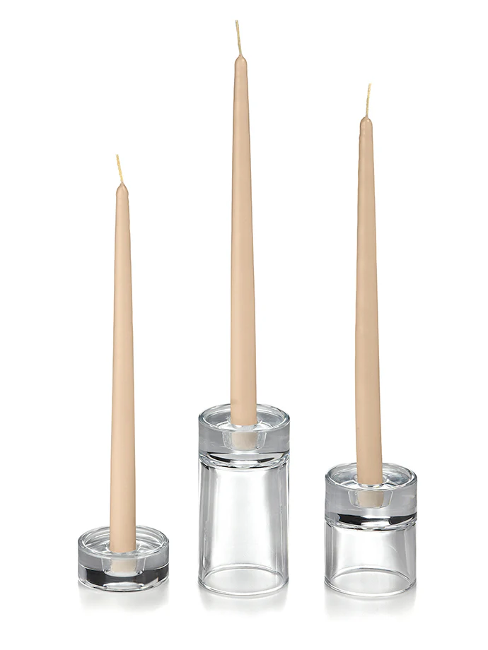 12 Taper Candles and 12 Glass Taper Holders - Image 23