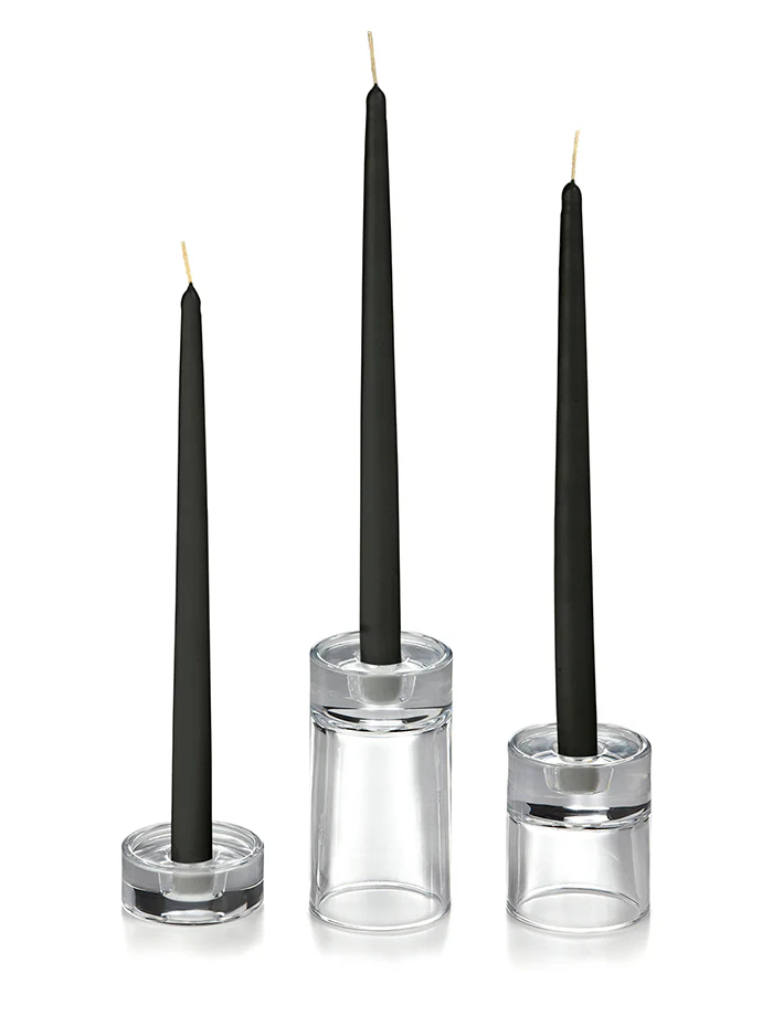 12 Taper Candles and 12 Glass Taper Holders - Image 24