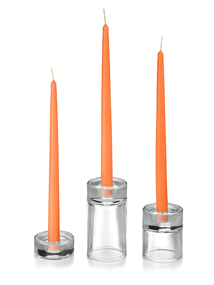 12 Taper Candles and 12 Glass Taper Holders - Image 25