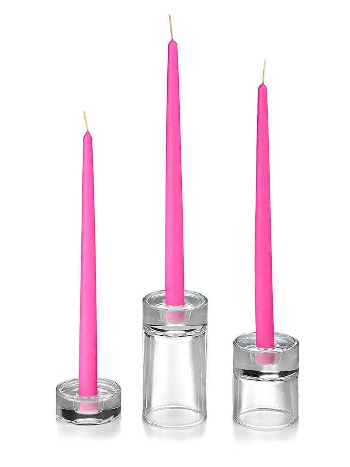 12 Taper Candles and 12 Glass Taper Holders - Image 28