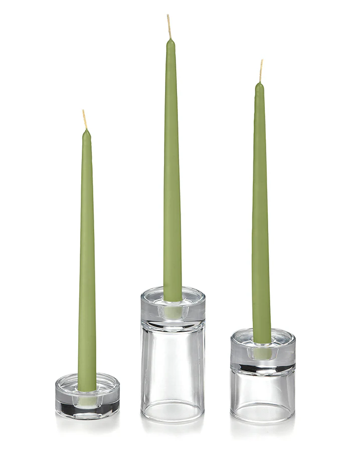 12 Taper Candles and 12 Glass Taper Holders - Image 29