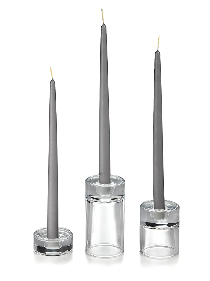 12 Taper Candles and 12 Glass Taper Holders - Image 30