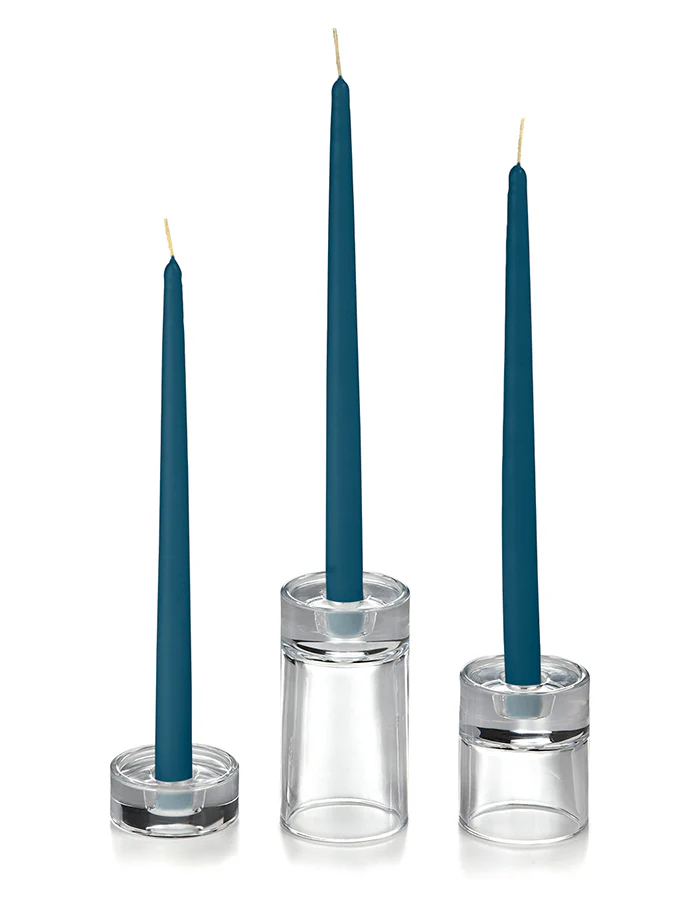 12 Taper Candles and 12 Glass Taper Holders - Image 31