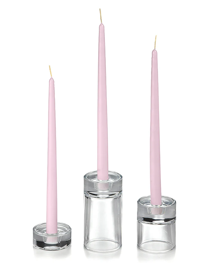 12 Taper Candles and 12 Glass Taper Holders - Image 32