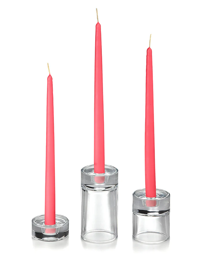 12 Taper Candles and 12 Glass Taper Holders - Image 33