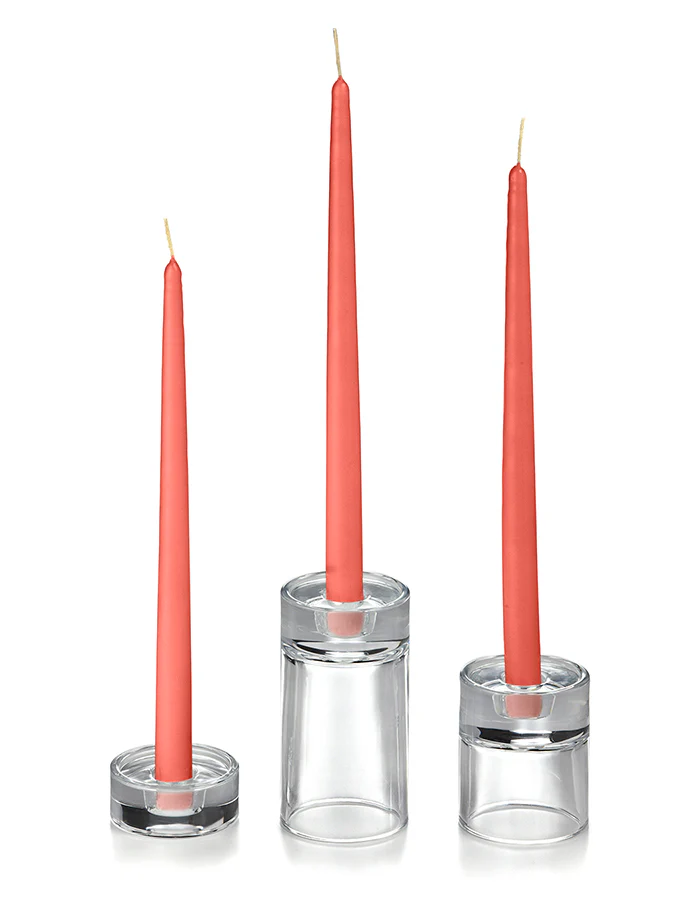 12 Taper Candles and 12 Glass Taper Holders - Image 34