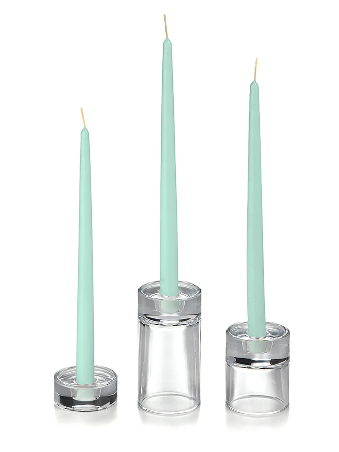 12 Taper Candles and 12 Glass Taper Holders - Image 35