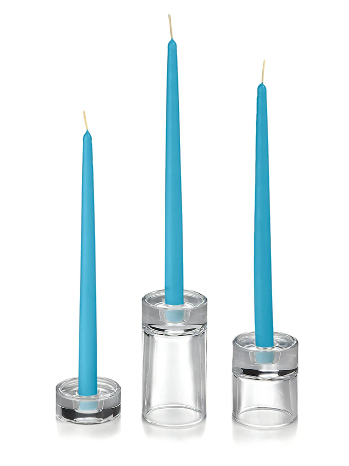 12 Taper Candles and 12 Glass Taper Holders - Image 36