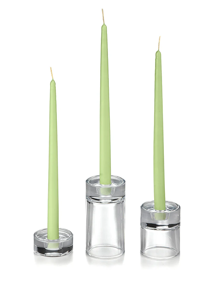 12 Taper Candles and 12 Glass Taper Holders - Image 37