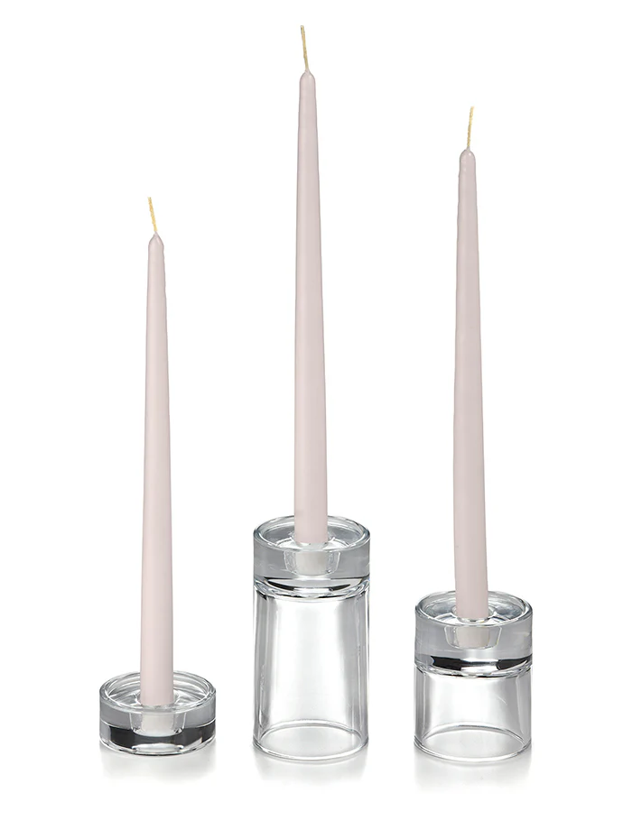 12 Taper Candles and 12 Glass Taper Holders - Image 38