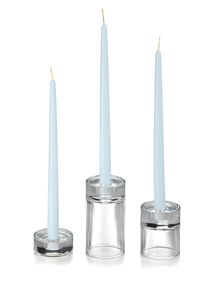 12 Taper Candles and 12 Glass Taper Holders - Image 4
