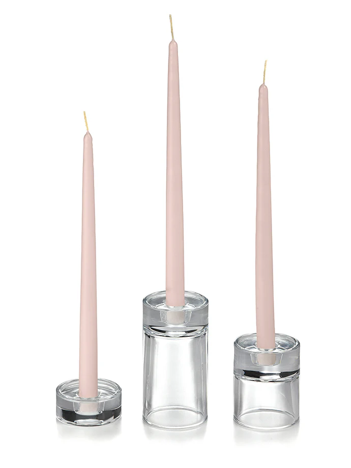 12 Taper Candles and 12 Glass Taper Holders - Image 41