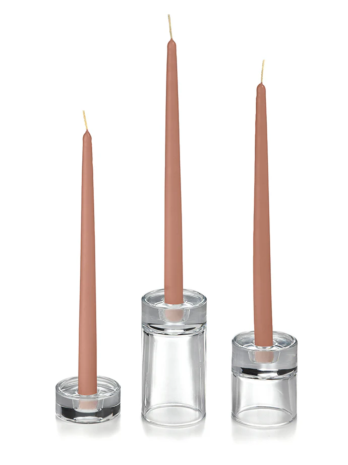 12 Taper Candles and 12 Glass Taper Holders - Image 45