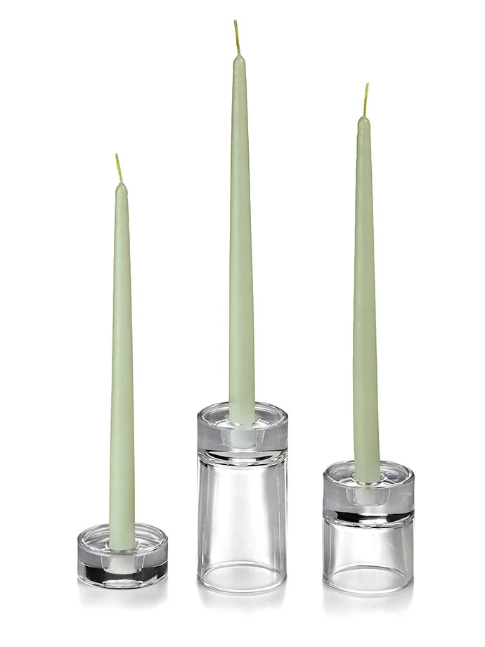 12 Taper Candles and 12 Glass Taper Holders - Image 46