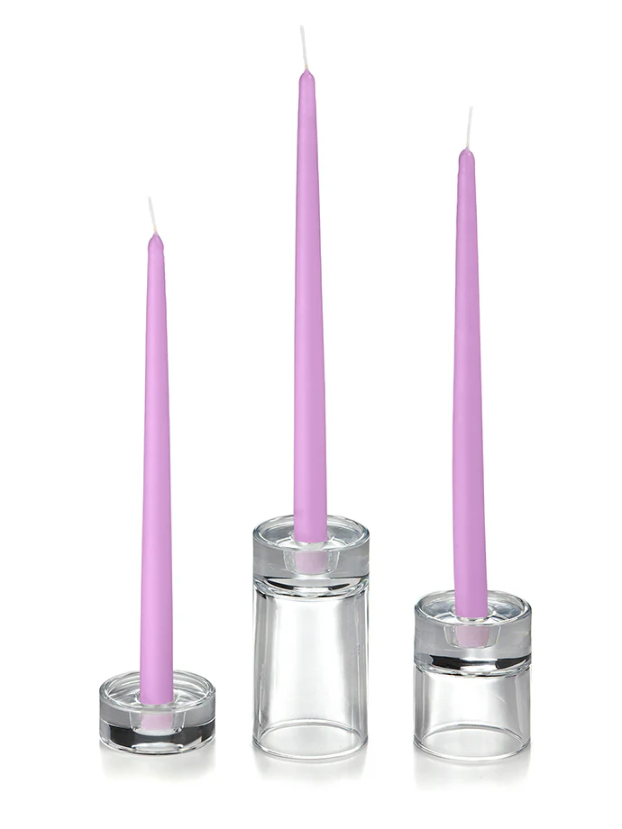 12 Taper Candles and 12 Glass Taper Holders - Image 47