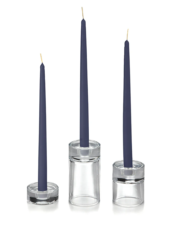 12 Taper Candles and 12 Glass Taper Holders - Image 5