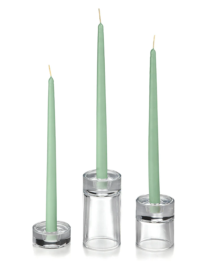 12 Taper Candles and 12 Glass Taper Holders - Image 8