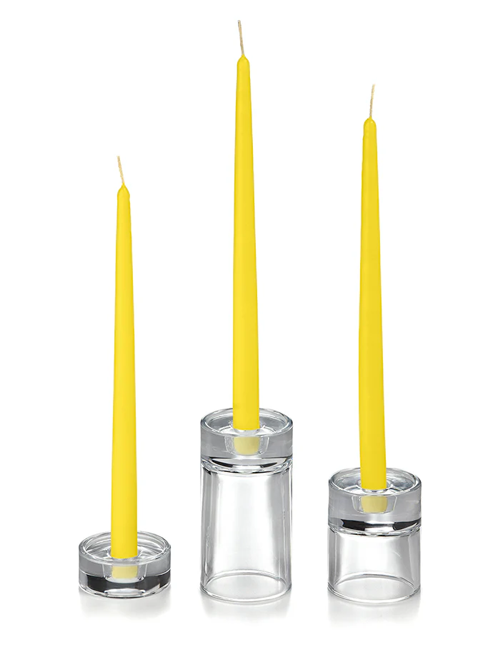 12 Taper Candles and 12 Glass Taper Holders - Image 9