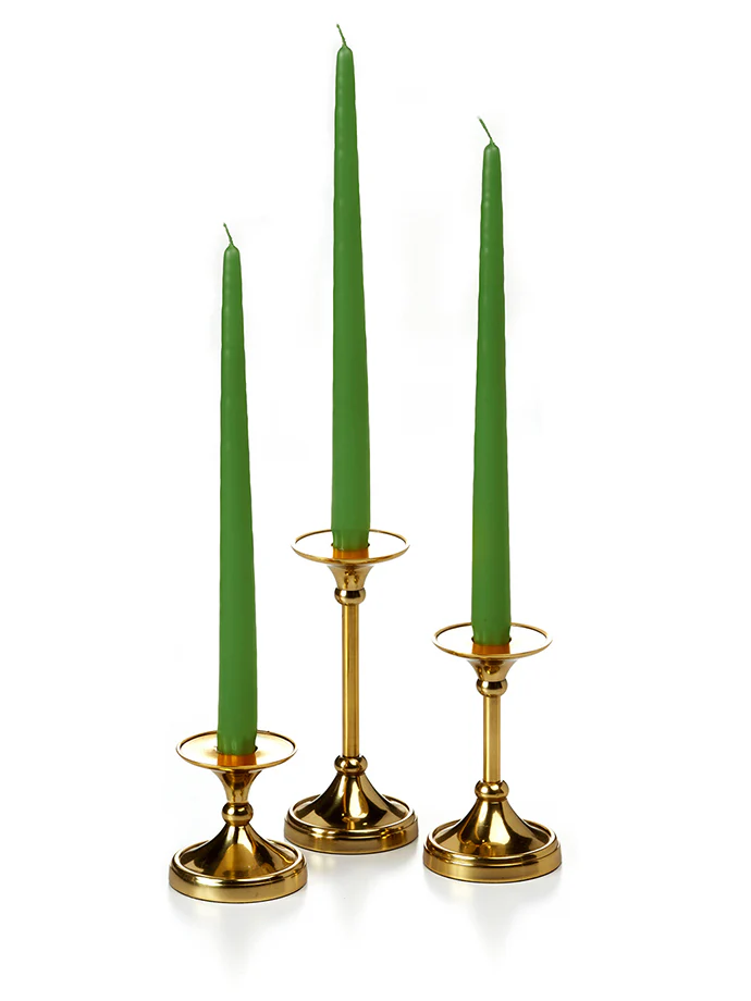 12 Taper Candles and 12 Gold Timeless Taper Holders - Image 11