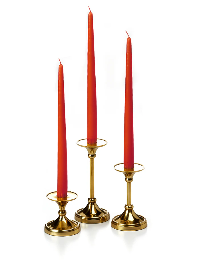 12 Taper Candles and 12 Gold Timeless Taper Holders - Image 12