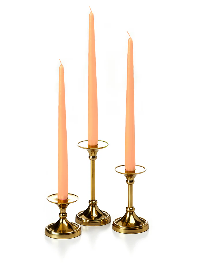 12 Taper Candles and 12 Gold Timeless Taper Holders - Image 13