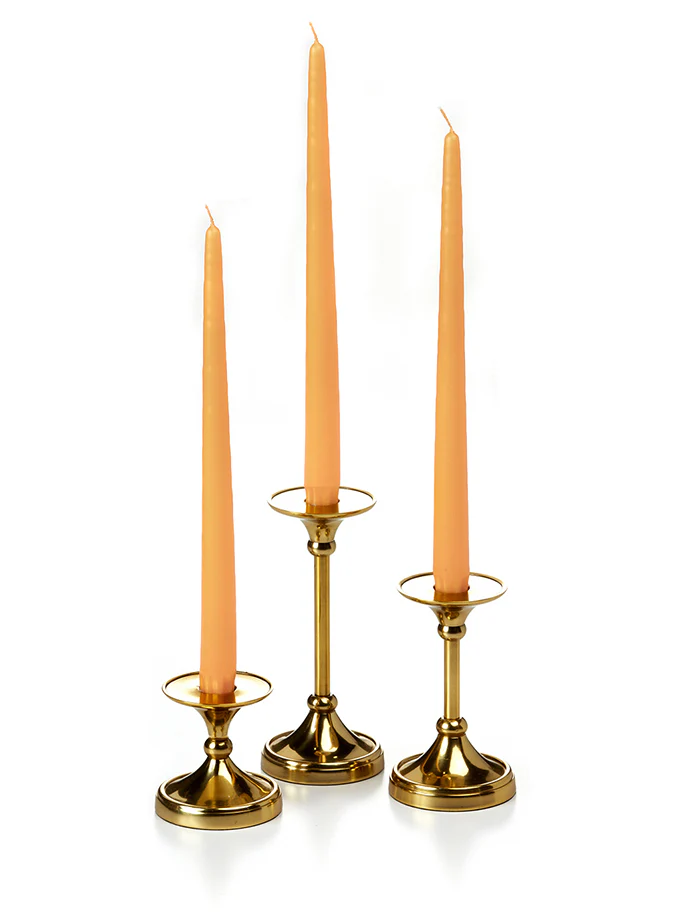 12 Taper Candles and 12 Gold Timeless Taper Holders - Image 15