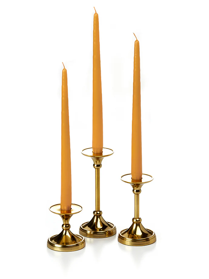 12 Taper Candles and 12 Gold Timeless Taper Holders - Image 16