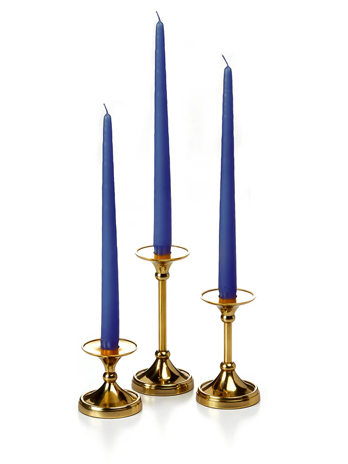 12 Taper Candles and 12 Gold Timeless Taper Holders - Image 17