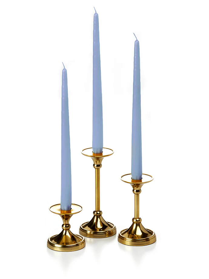 12 Taper Candles and 12 Gold Timeless Taper Holders - Image 18