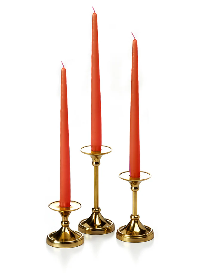 12 Taper Candles and 12 Gold Timeless Taper Holders - Image 22