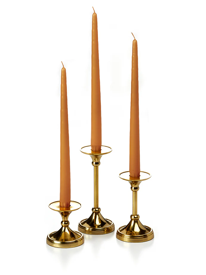 12 Taper Candles and 12 Gold Timeless Taper Holders - Image 23