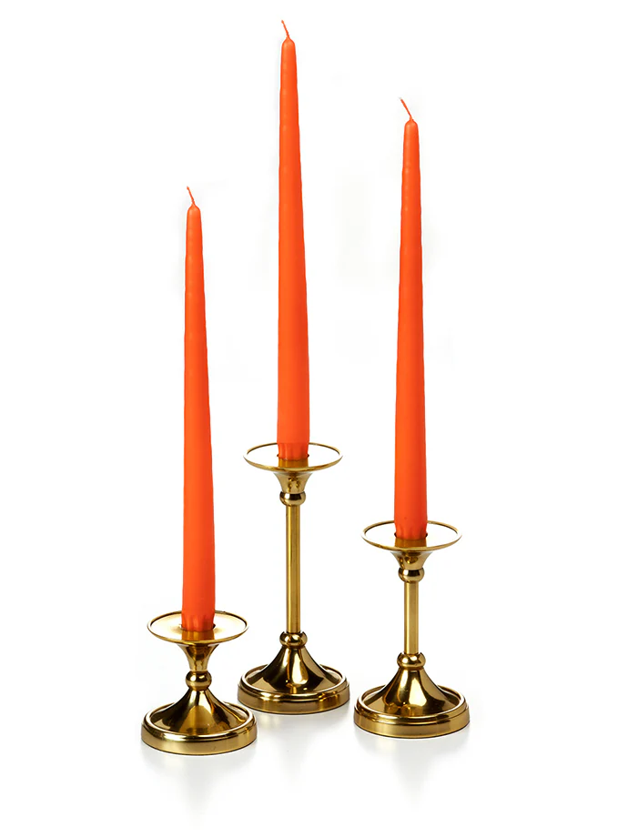 12 Taper Candles and 12 Gold Timeless Taper Holders - Image 26