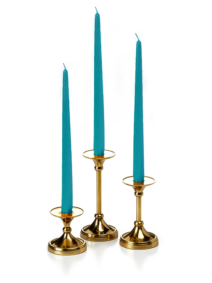 12 Taper Candles and 12 Gold Timeless Taper Holders - Image 28