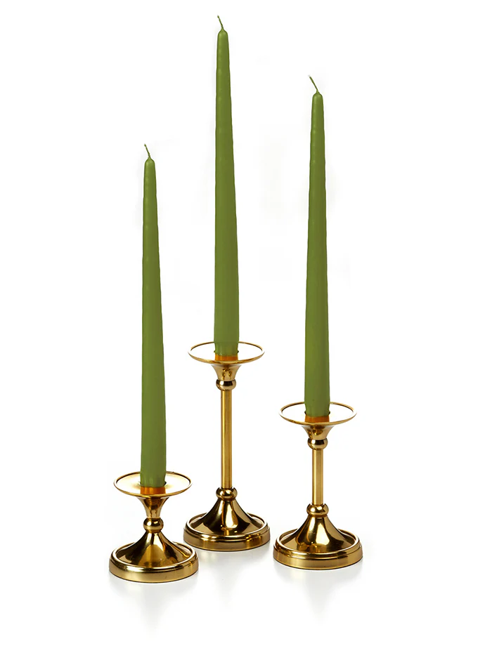 12 Taper Candles and 12 Gold Timeless Taper Holders - Image 30