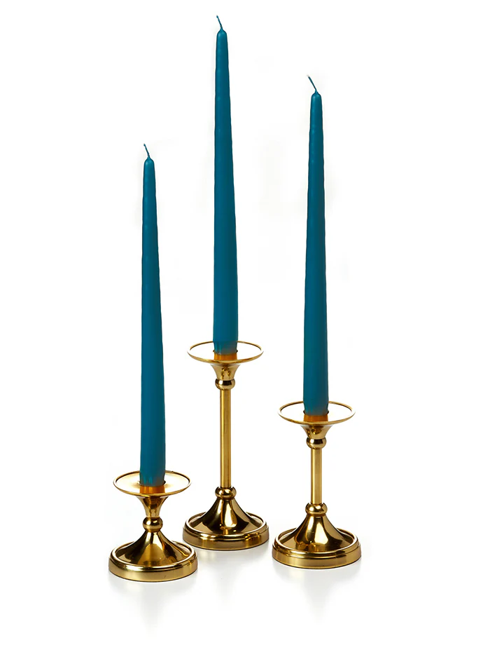 12 Taper Candles and 12 Gold Timeless Taper Holders - Image 32