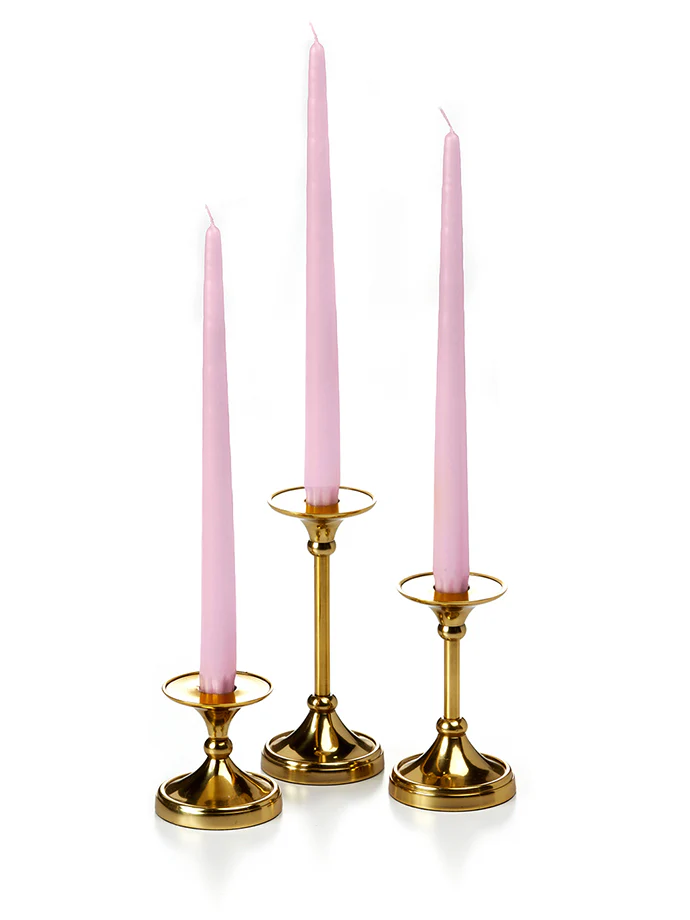 12 Taper Candles and 12 Gold Timeless Taper Holders - Image 33