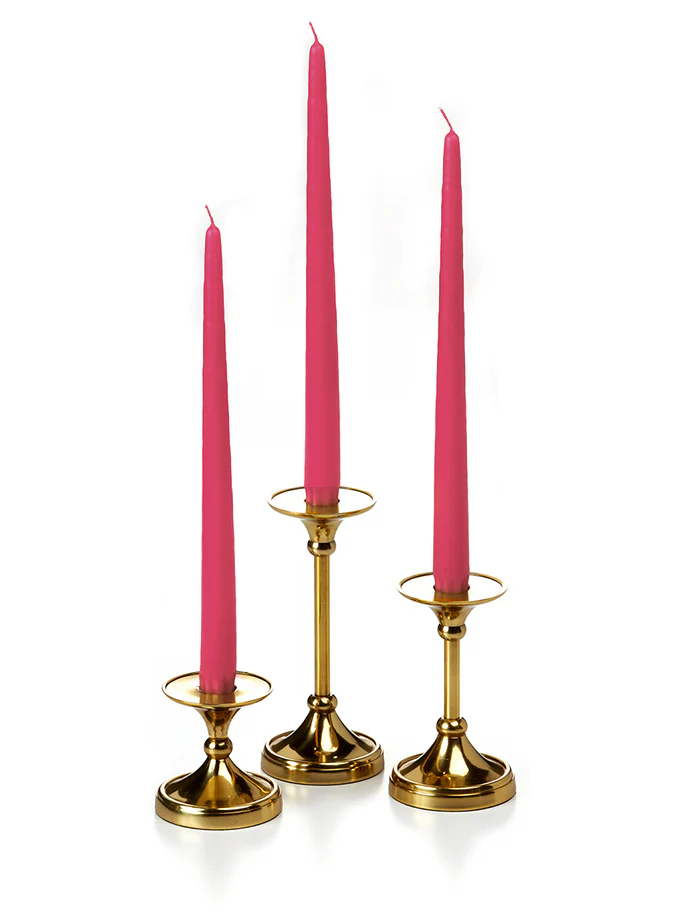 12 Taper Candles and 12 Gold Timeless Taper Holders - Image 34
