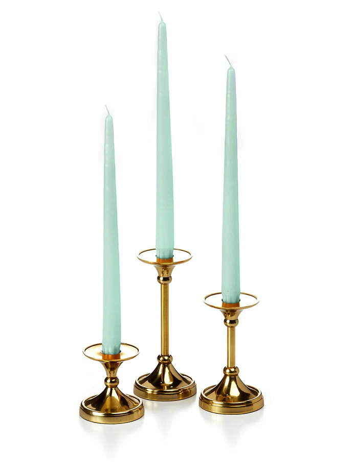 12 Taper Candles and 12 Gold Timeless Taper Holders - Image 36