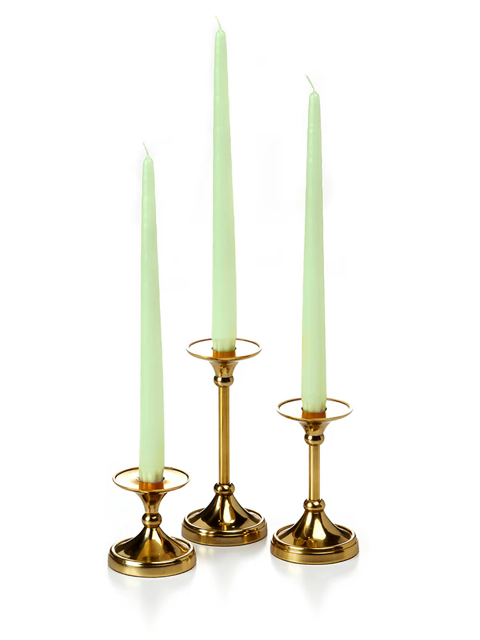 12 Taper Candles and 12 Gold Timeless Taper Holders - Image 38