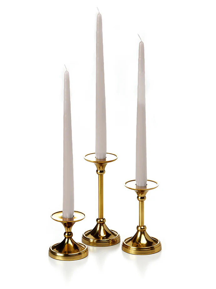 12 Taper Candles and 12 Gold Timeless Taper Holders - Image 39